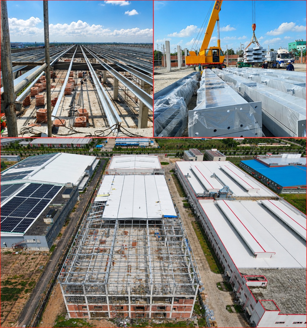 Công trường Công ty TNHH G&E Việt Nam thi công kết cấu thép